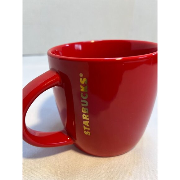 Starbucks 2017 Red Mug with Gold Logo - Picture 1 of 8